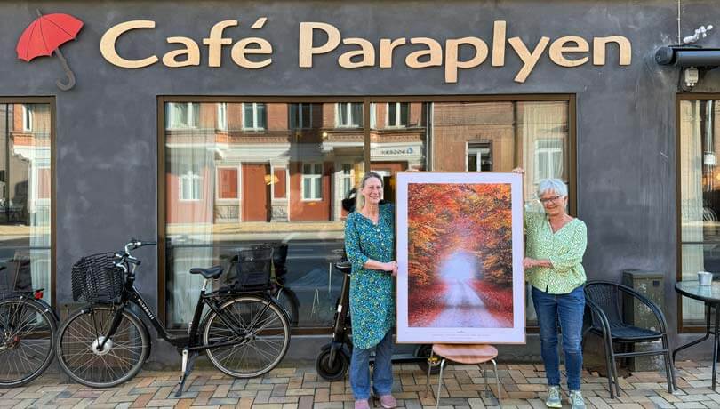 Kunst på værestedet Café Paraplyen i Odense